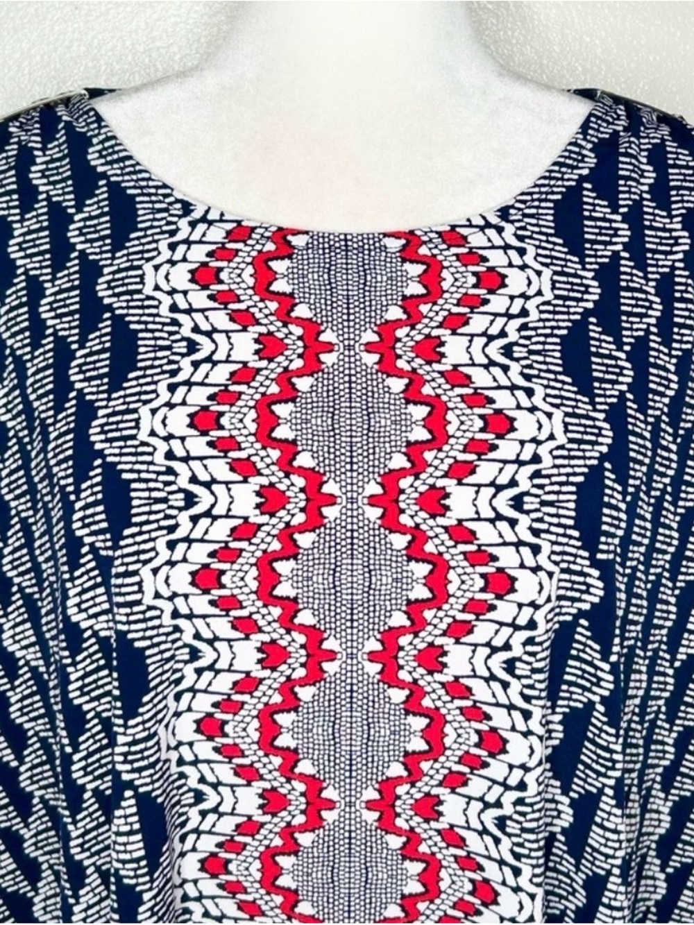 Alfani Navy Top with Red & White Center Panel - Picture 2 of 8